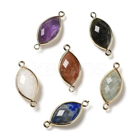 Natural Mixed Stone Faceted Connector Charms G-K347-03G-B-1