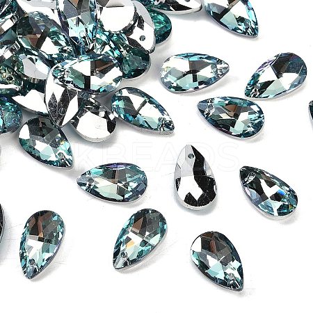 Faceted Teardrop Glass Pendants GLAA-O008-A26-1