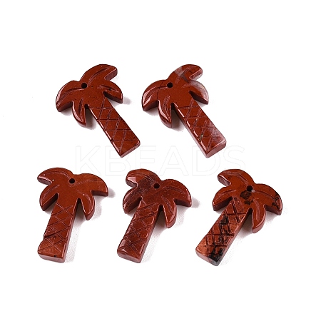 Natural Red Jasper Coconut Tree Pendants G-N342-02E-1