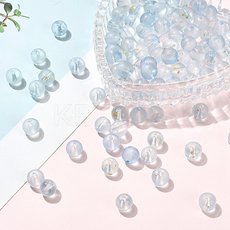 100Pcs Frosted Baking Paint Glass Beads DGLA-YW0001-36G-1