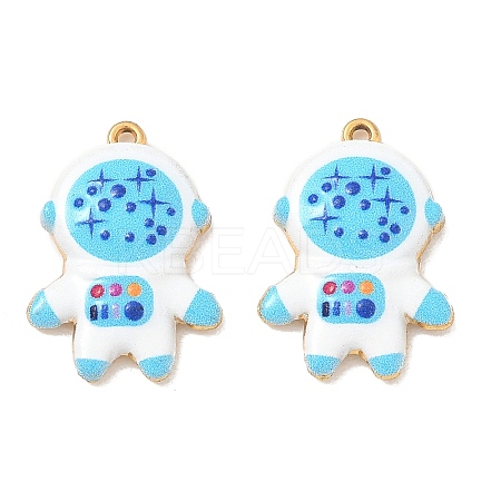 304 Stainless Steel Enamel Pendants STAS-Q119-05G-05-1