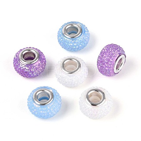 Large Hole Resin Rhinestone European Beads OPDL-T003-01D-1