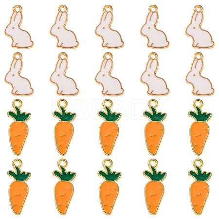 20Pcs 2 Style Alloy Enamel Pendants ENAM-YW0002-13-1