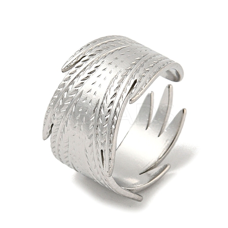 Non-Tarnish 304 Stainless Steel Open Cuff Ring RJEW-C067-12P-1