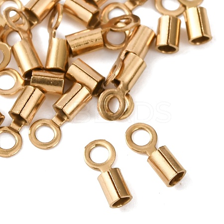 Ion Plating(IP) 304 Stainless Steel Fold Over Crimp Cord Ends STAS-P434-05C-G-1