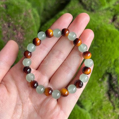 Glass Round Beaded Bracelets FS-WG07496-02-1