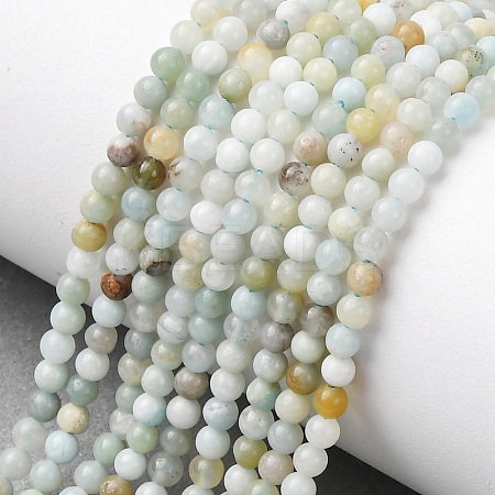 Natural Flower Amazonite Beads Strands G-Z116-A18-3mm-1
