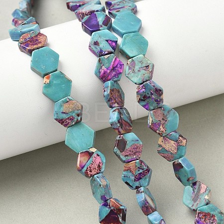 Dyed Synthetic Imperial Jasper Beads Strands G-D337-10mm-A01-1