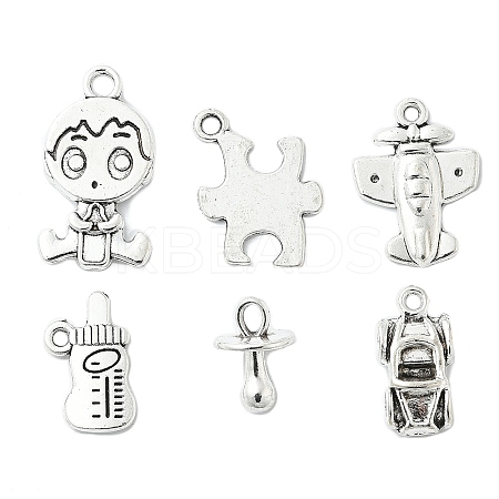 100Pcs 10 Styles Tibetan Style Alloy Cartoon Boy Pendants TIBEP-CJ0002-77-1