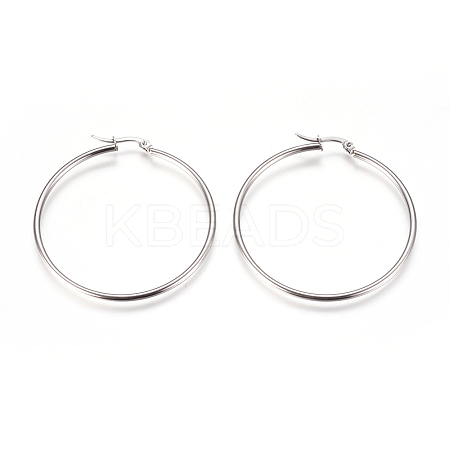Tarnish Resistant 201 Stainless Steel Hoop Earrings EJEW-I232-02C-P-1