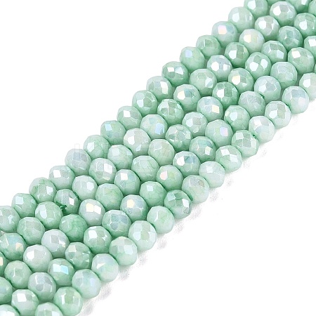 Anti-Tarnish Electroplate Rondelle Glass Beads Strands EGLA-T021-3mm-17-08-1