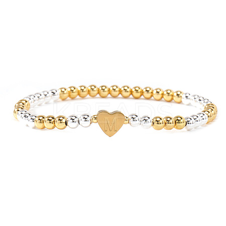Brass Beads Stretch Bracelets for Women CW0227-16-1