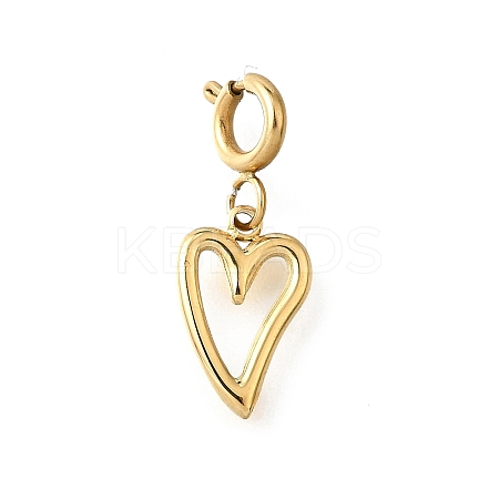 Heart 304 Stainless Steel Pendant Decorations STAS-H202-12G-01-1