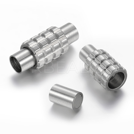 Tarnish Resistant Column 304 Stainless Steel Magnetic Clasps with Glue-in Ends STAS-E108-42P-1