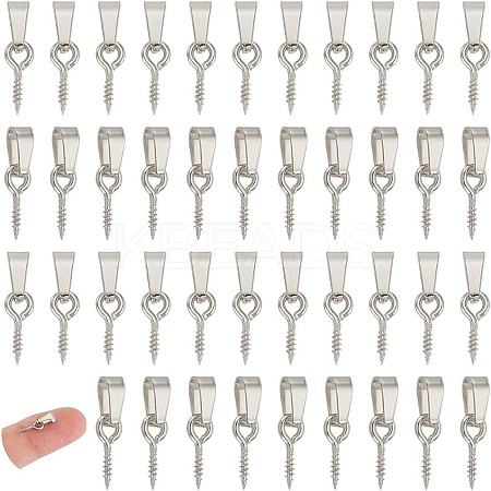 80Pcs 304 Stainless Steel Screw Eye Pin Peg Bails STAS-UN0060-41-1