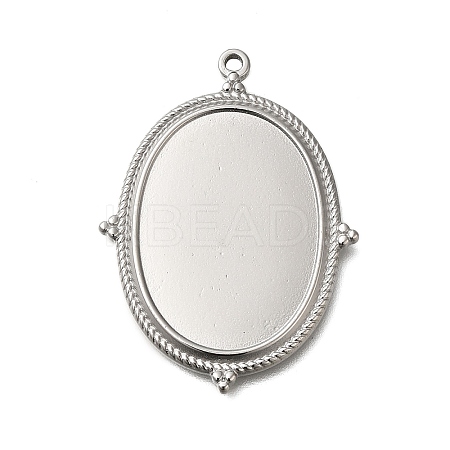 304 Stainless Steel Pendant Cabochon Settings STAS-H225-03P-1
