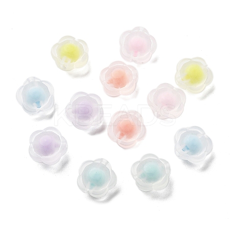 Frosted Transparent Acrylic Beads OACR-A032-16-1