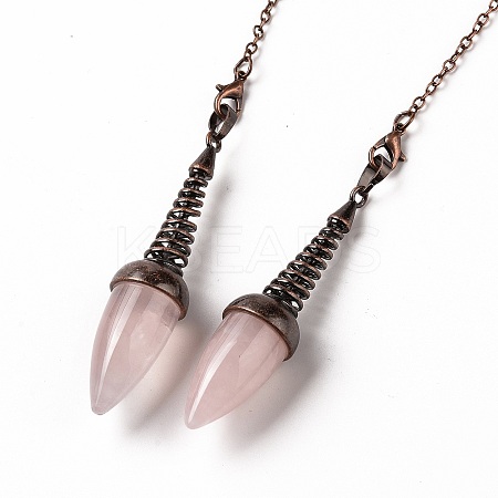 Natural Rose Quartz Dowsing Pendulums G-L524-06R-06-1