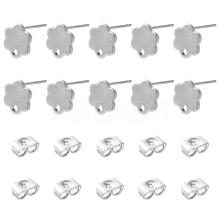 10Pcs 201 Stainless Steel Stud Earring Findings with Hole EJEW-FS0001-14C-1