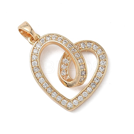 Brass Micro Pave Cubic Zirconia Pendants KK-C140-05C-G-1