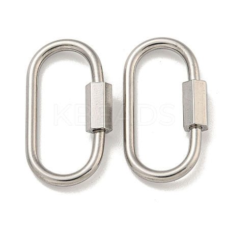 Non-Tarnish 304 Stainless Steel Screw Carabiner Lock Charms LS-STAS-C092-05G-P-1