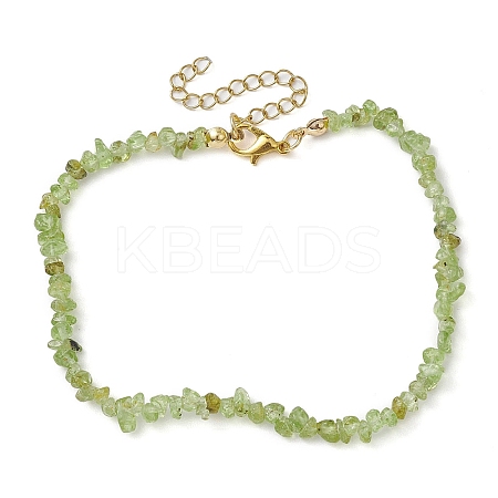 Natural Peridot Anklets AJEW-AN00592-09-1