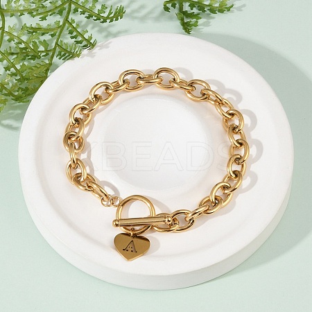 Golden 304 Stainless Steel Charm Bracelets NJEW-K284-01G-A-1
