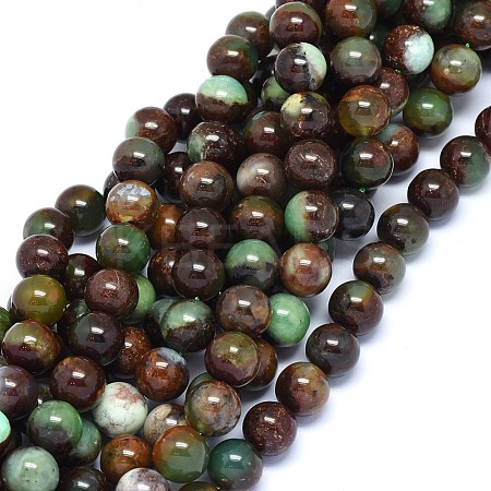 Natural Chrysoprase Beads Strands G-F602-13-10mm-1