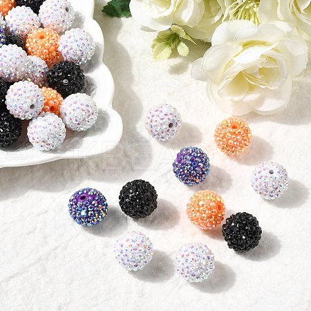 Halloween Theme Resin Rhinestone Beads RESI-L049-01C-1