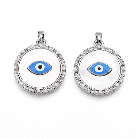 Brass Micro Pave Cubic Zirconia Pendants KK-N258-05P-1