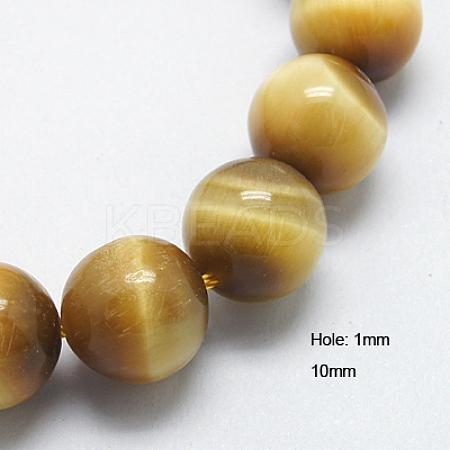 Natural Yellow Tiger Eye Beads Strands G-G212-10mm-18-1
