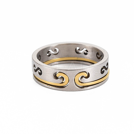 Non-Tarnish Men's 201 Stainless Steel Infinity Finger Rings RJEW-N029-084-1