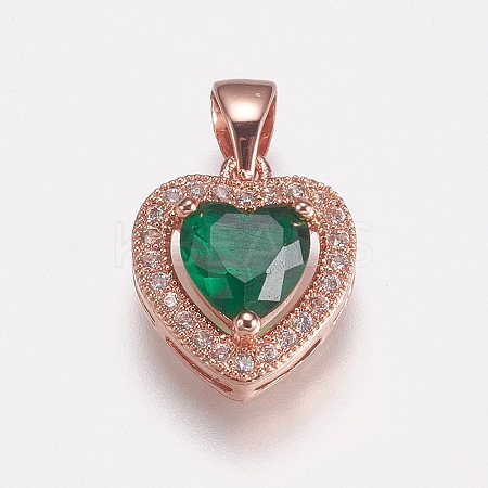 Brass Micro Pave Cubic Zirconia Charms LS-ZIRC-E143-58C-RG-1