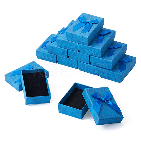 Rectangle Paper Jewelry Set Storage Gift Boxes with Bowknot CON-TAC0014-12F-1