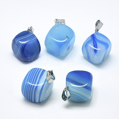 Natural Banded Agate/Striped Agate Pendants LS-G-T122-19F-1