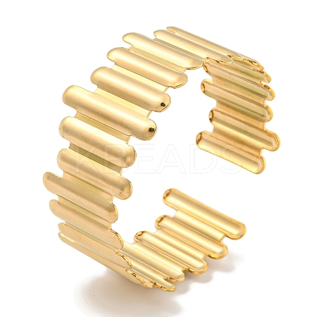 Ion Plating(IP) Exaggerated 304 Stainless Steel Cuff Bangles for Women BJEW-P331-04G-1