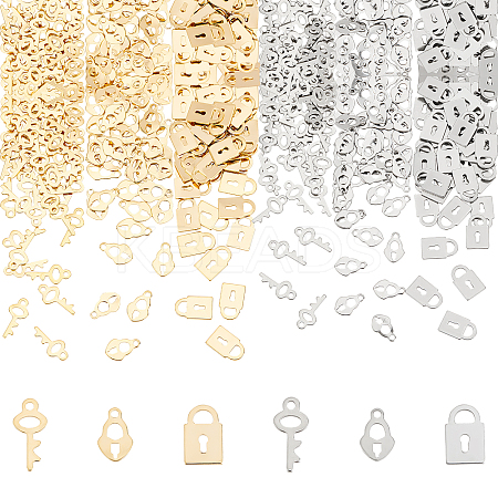 300Pcs 6 Style 201 Stainless Steel Charms STAS-DC0005-24-1