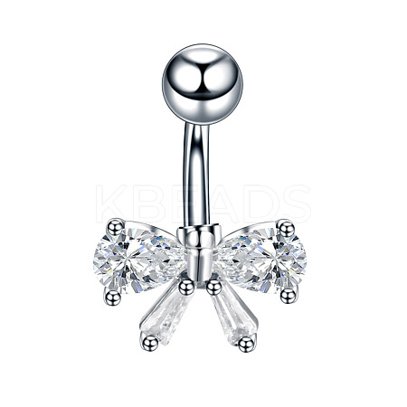 Clear Cubic Zirconia Belly Button Rings WG9960A-30-1