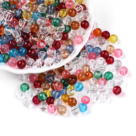 Baking Paint Transparent Glass Beads X1-DGLA-Q022-6mm-M-1