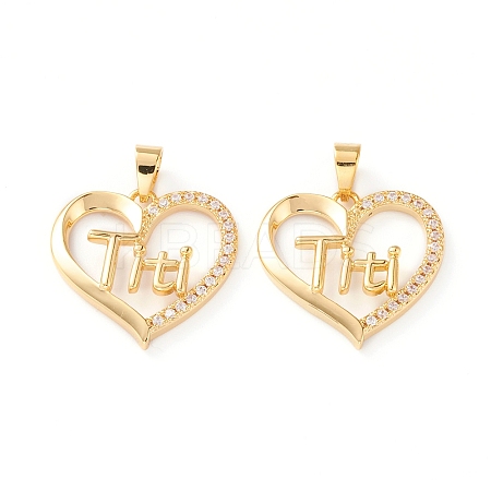 Brass Micro Pave Clear Cubic Zirconia Pendants X-ZIRC-Z007-12G-1