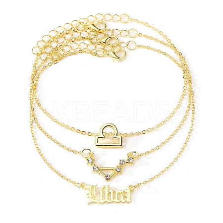 3Pcs Alloy Rhinestones Anklets LS-AJEW-S083-01G-11-1