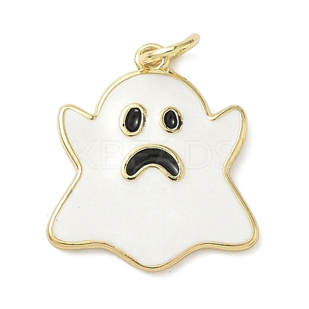 Halloween Theme Brass Enamel Pendants KK-L248-01G-05-1