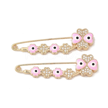 Real 18K Gold Plated Brass with Rhinestone Brooches JEWB-M040-01G-04-1