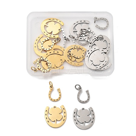 24Pcs 2 Style Stainless Steel Charms STAS-DC0001-81-1