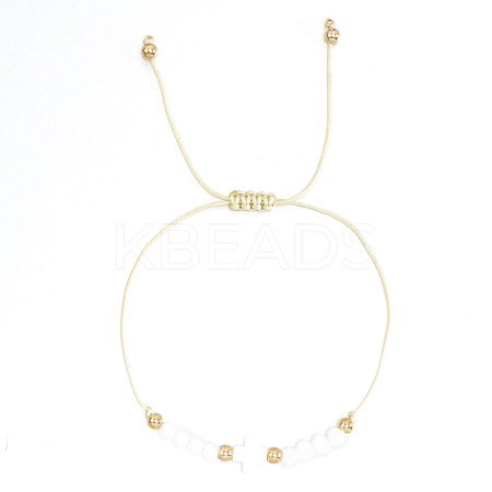 Bohemian Style Glass Braided Beads Bracelets EW0556-6-1