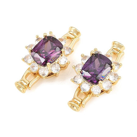 Brass Pave Cubic Zirconia Fold Over Clasps CU-CBAA6E8-09G-1