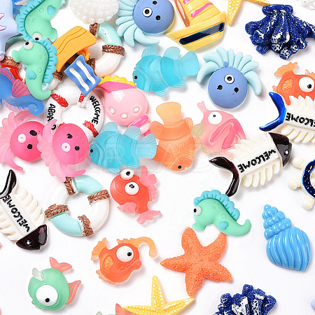 58Pcs 29 Style Resin Cabochons CRES-BC0001-05-1