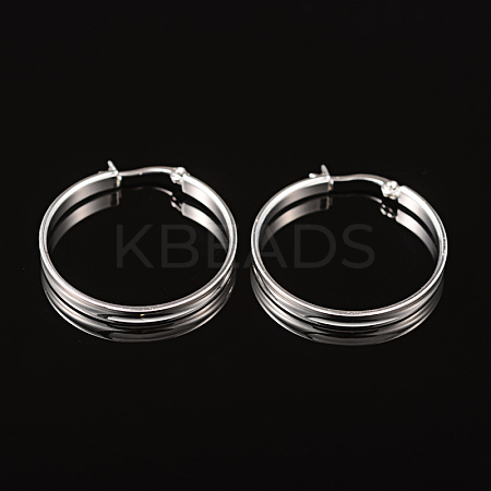 Ring 304 Stainless Steel Hoop Earrings EJEW-D207-07-1
