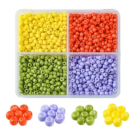 800Pcs 4 Styles Mixed Styles Glass Round Seed Beads SEED-FS0001-18A-1