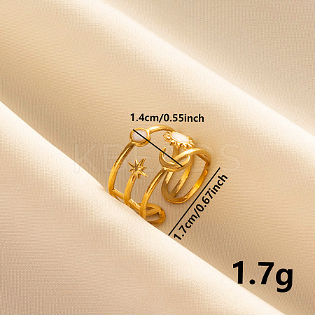 304 Stainless Steel Enamel Cuff Ring HA8093-2-1